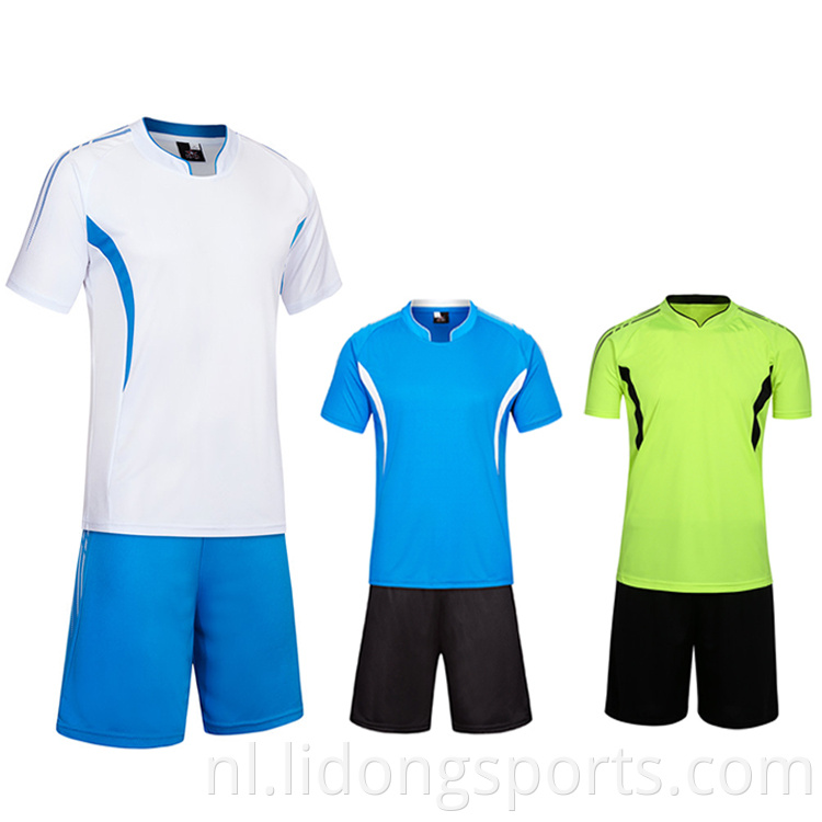 Blanco aangepaste Amerikaanse voetbaluniformen sublimatie voetbal jersey set uniform voetbaltraining met lage prijs